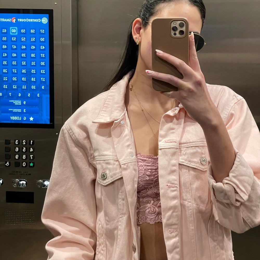 Pink denim jacket - Picture 3 of 5